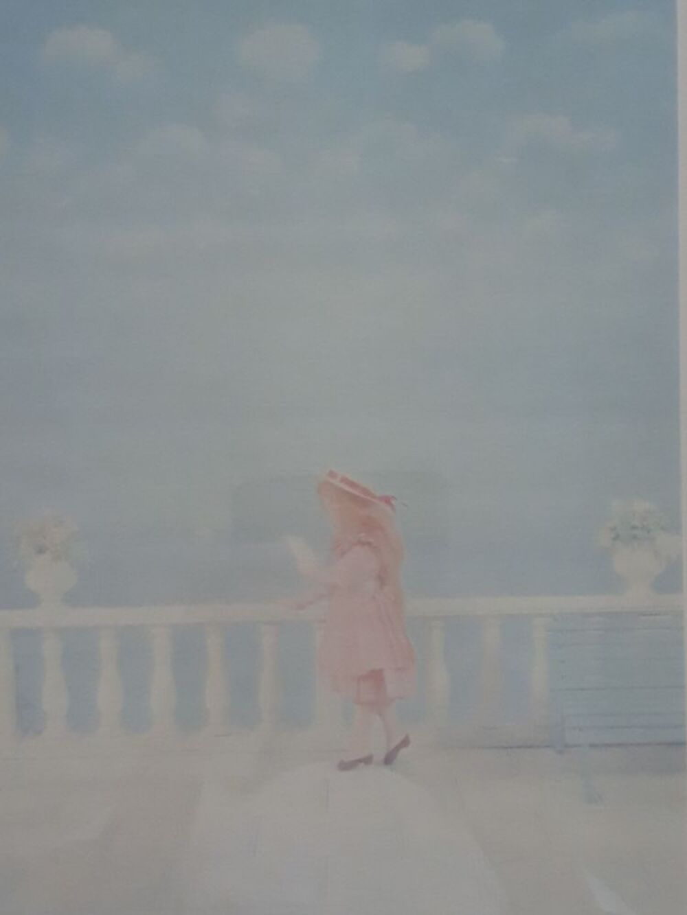 Tableau d une petite fille romantique au bord de la mer Décoration