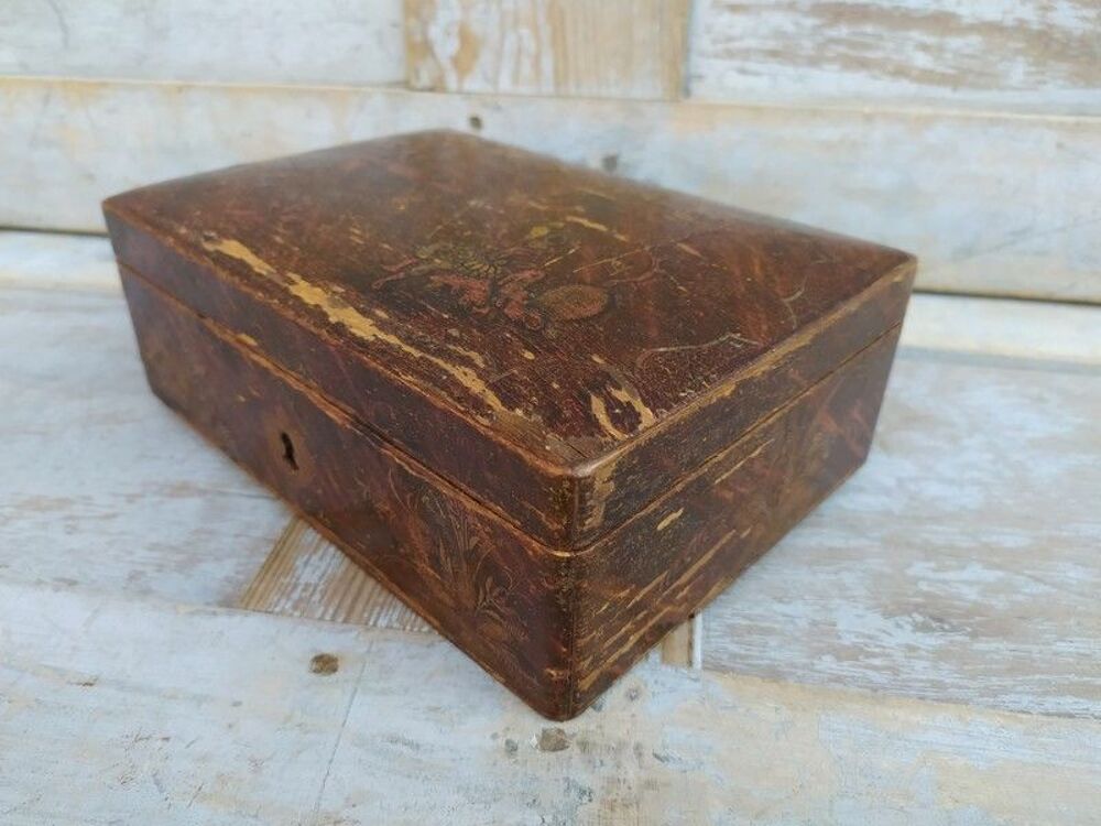 Ancienne Boite Coffret Vernis Martin XVIII&egrave;me 