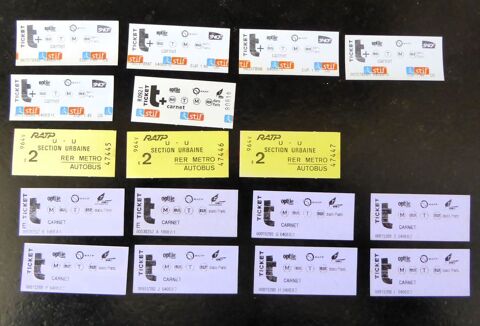 Lot de 15 tickets de Métro-Train-RER Saint-Brevin-les-Pins (44)