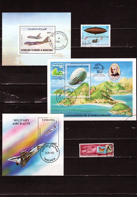 lot de 22 timbres d'AFRIQUE sur les TRANSPORTSAERIENS 4 Les Églisottes-et-Chalaures (33)