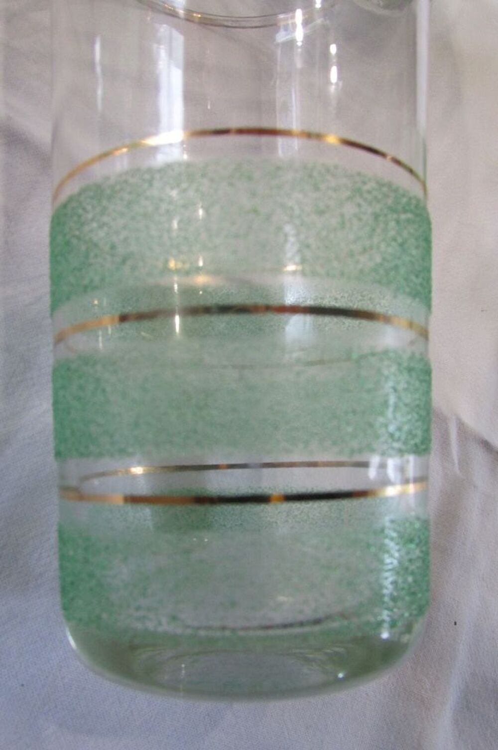 Service &agrave; orangeade des ann&eacute;es 50, verre sabl&eacute; et dorure Décoration