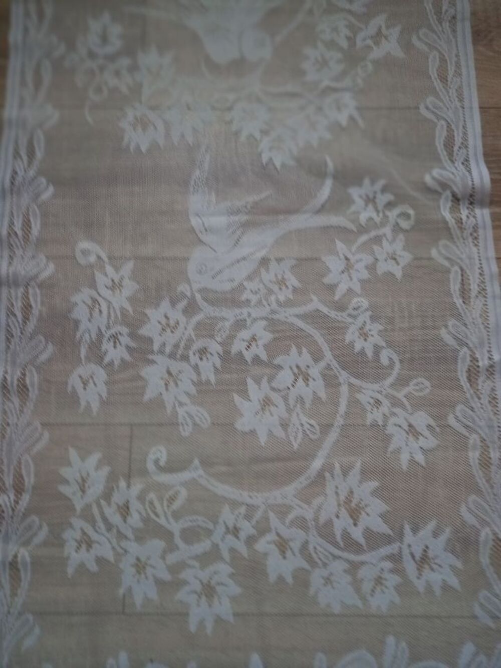 Paire de rideaux blanc "les oiseaux" 60 x 120 cm Décoration