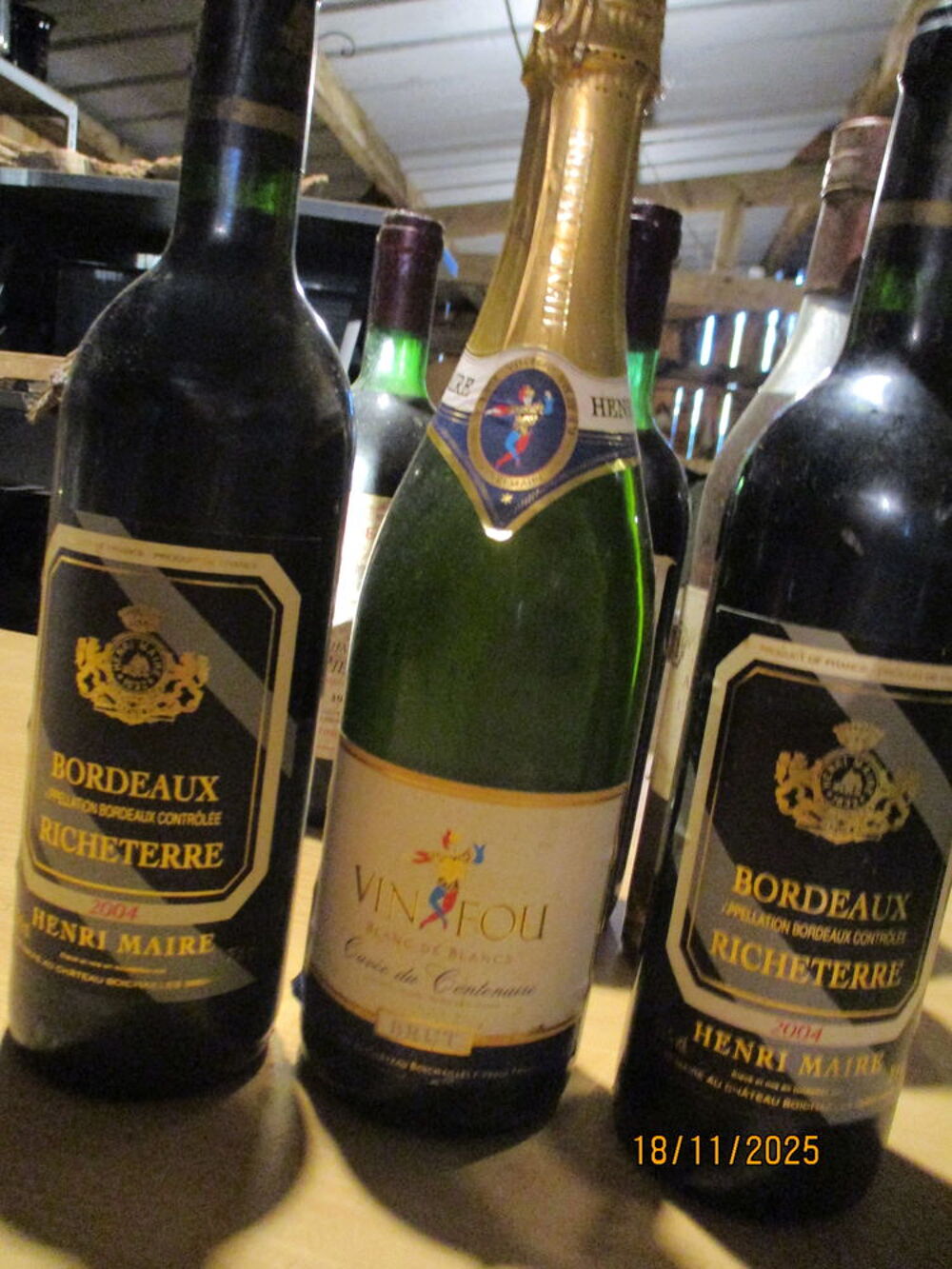 7 Bouteilles HENRI MAIRE DE 1989 &agrave; 2004 