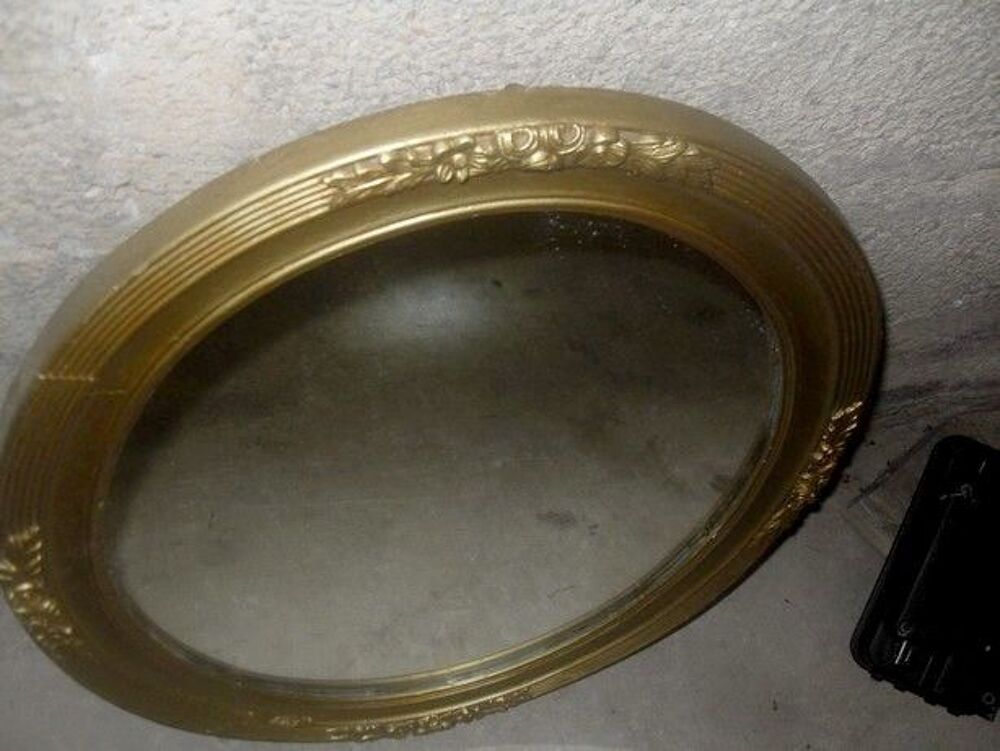 Grand miroir ovale ancien Dcoration