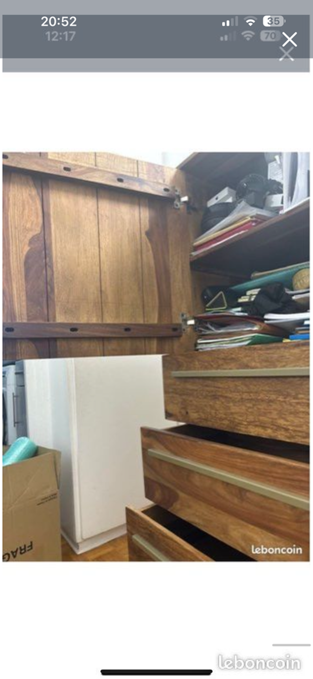 Buffet haut en bois de rose massif ou bois palissandre Meubles