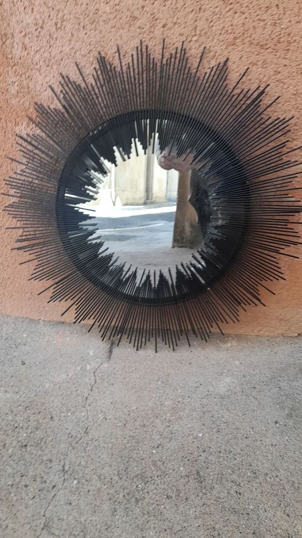 Vent suplime miirroir fer forg&eacute; rond tbe Décoration