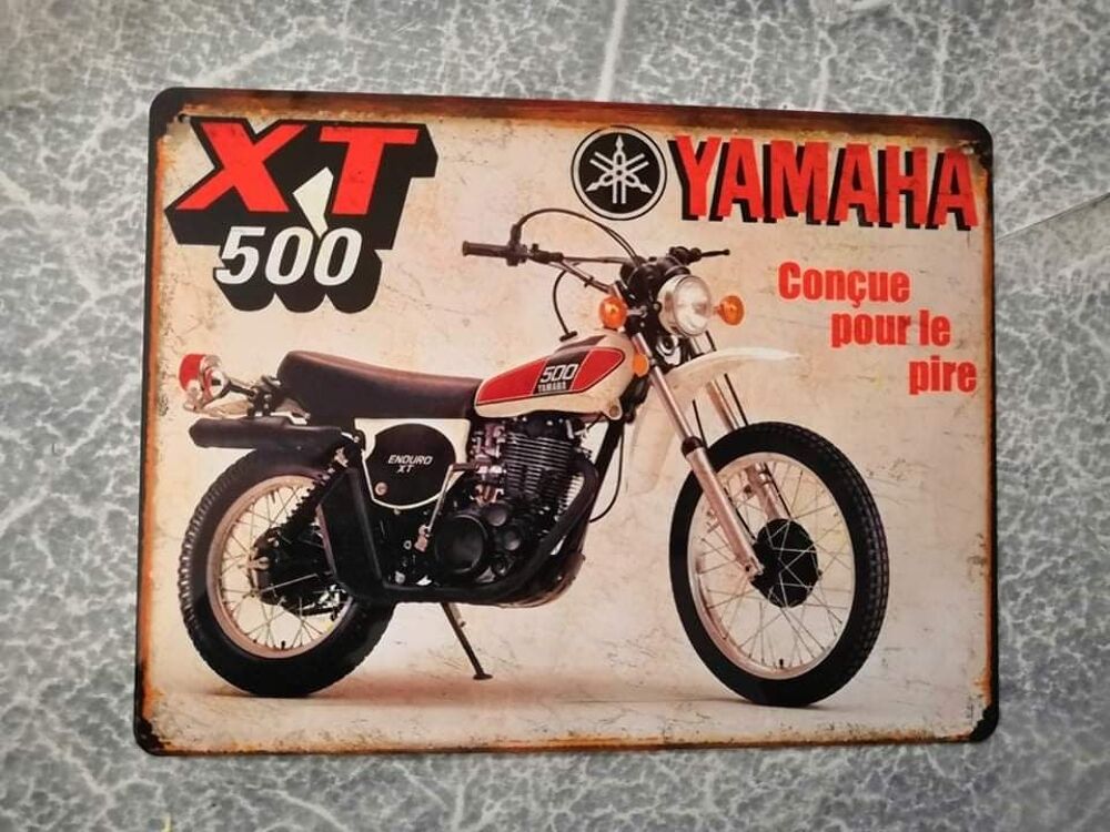 plaque en m&eacute;tal moto Yamaha XT 500 Décoration