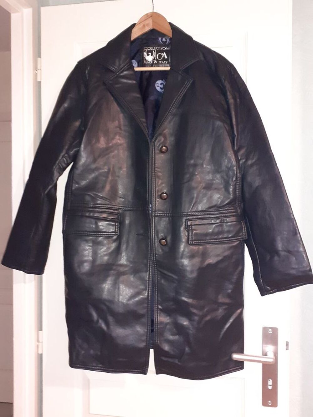 Manteau/veste en cuir souple noir Femme Vêtements