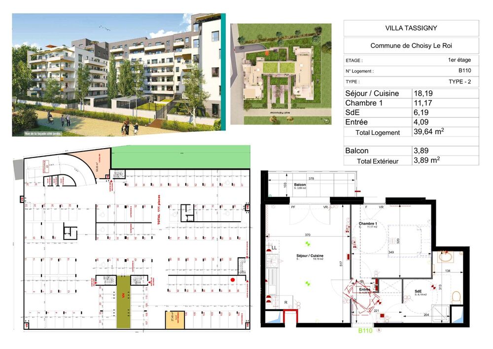 Vente Appartement Àppartement F2 de 43,53 m² avec balcon et parking Choisy-le-roi