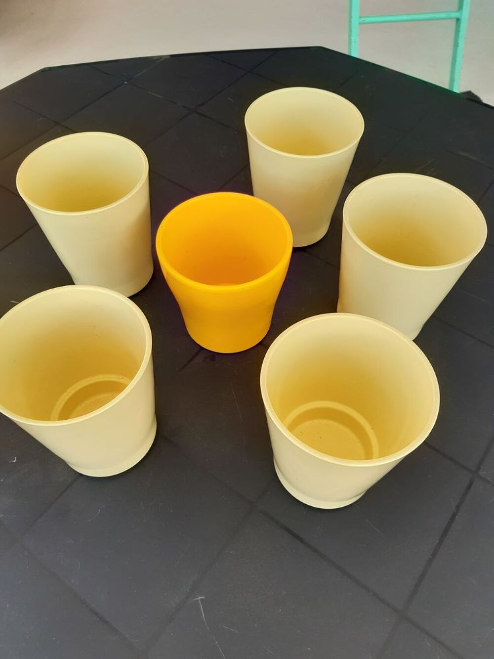 Lot 6 Cache-pots Fleurs Jaunes. Jardin