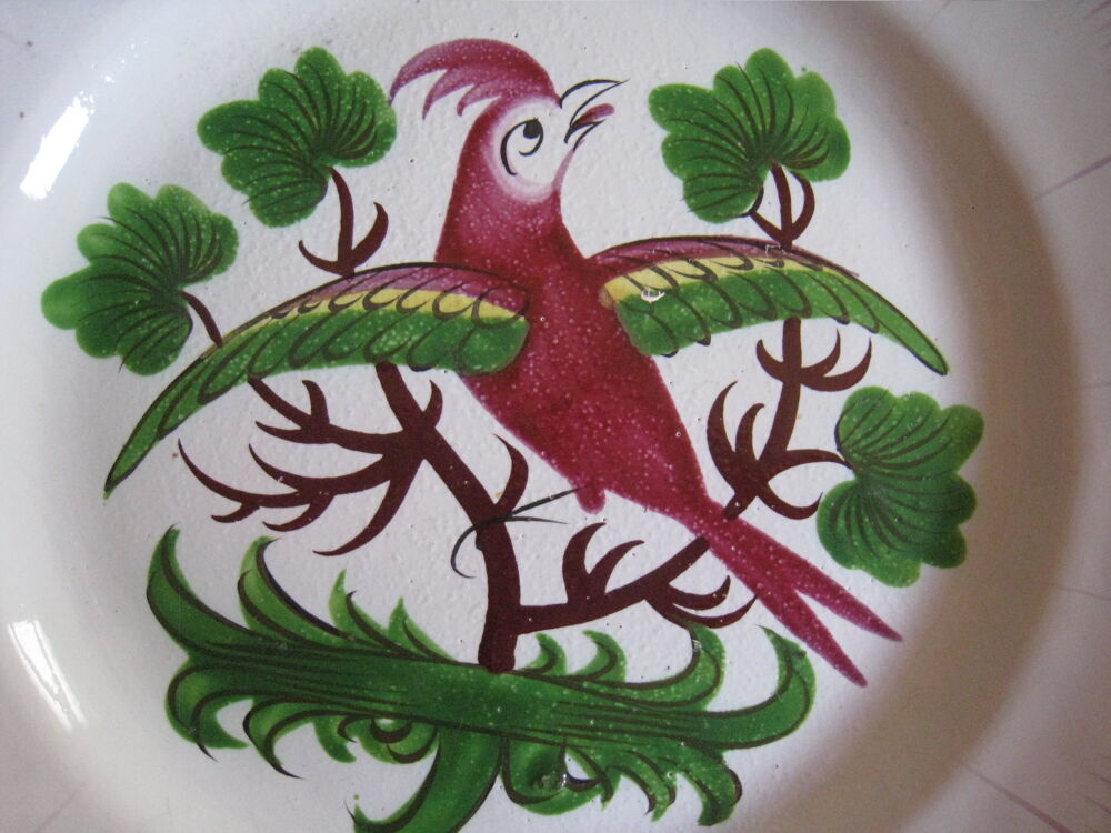 Assiette fa&iuml;ence de l'est 19 -&egrave;me Décoration