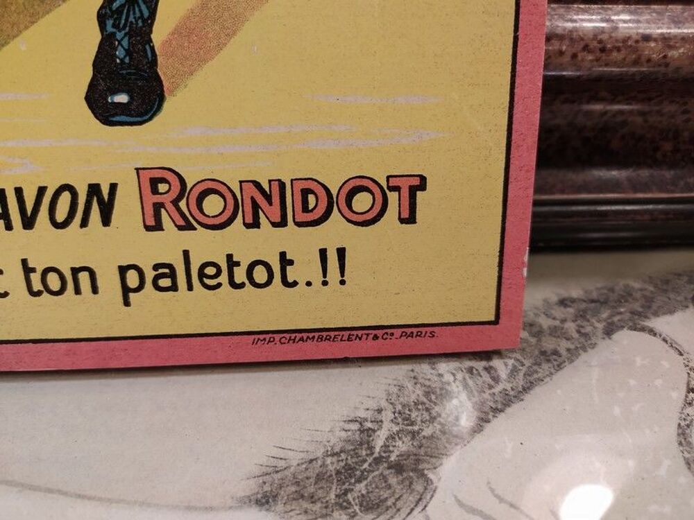 Ancien Carton publicitaire Savon Rondot 