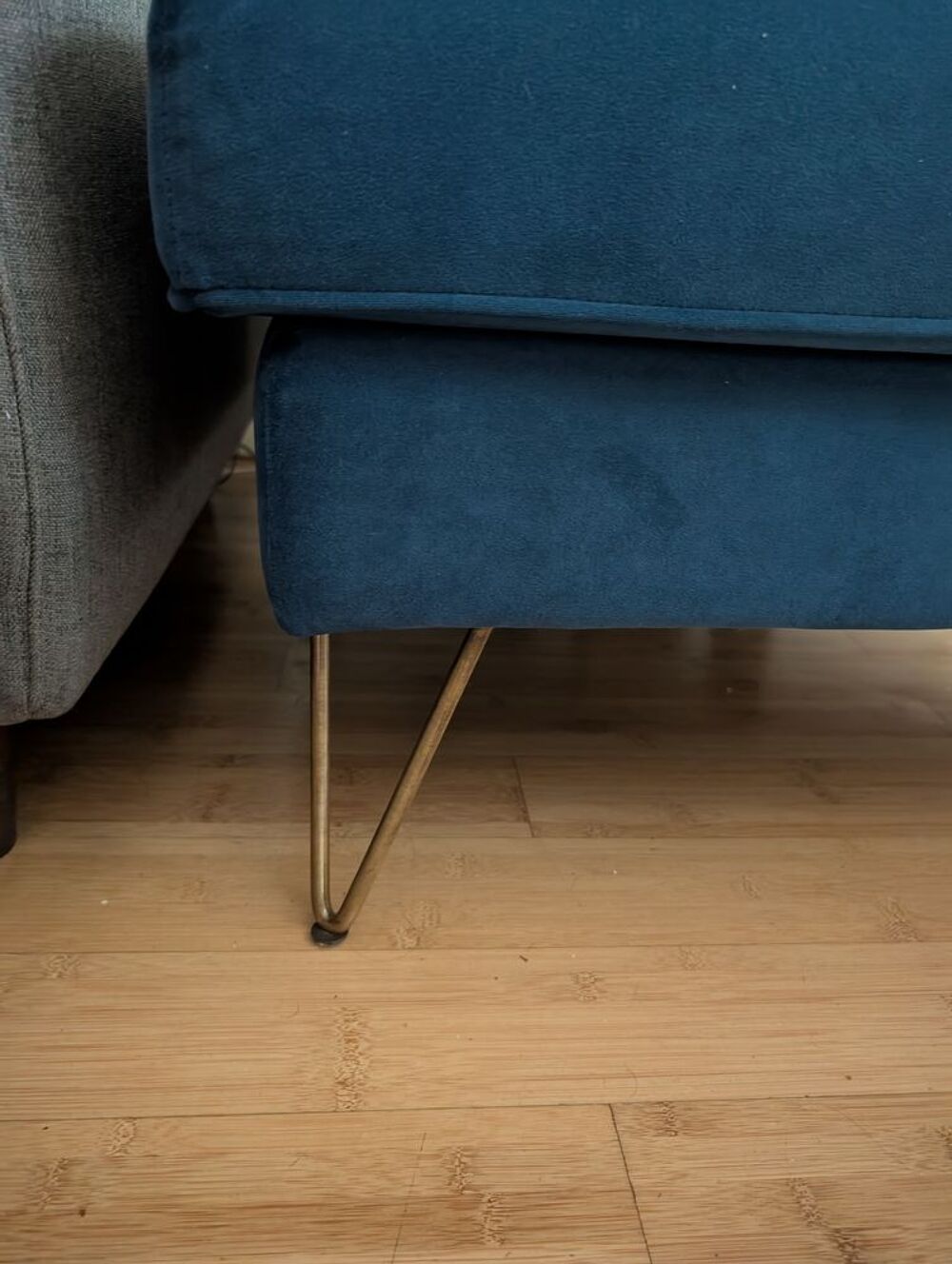 Pouf velours TOPIM de La Redoute Int&eacute;rieurs en exellent etat Meubles