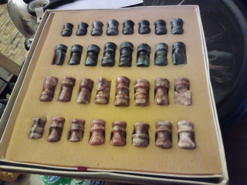 Jeu d'&eacute;checs en marbre Décoration