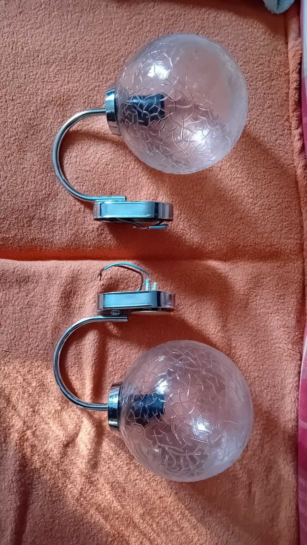 Paire d appliques boules et chrome 70'S Décoration