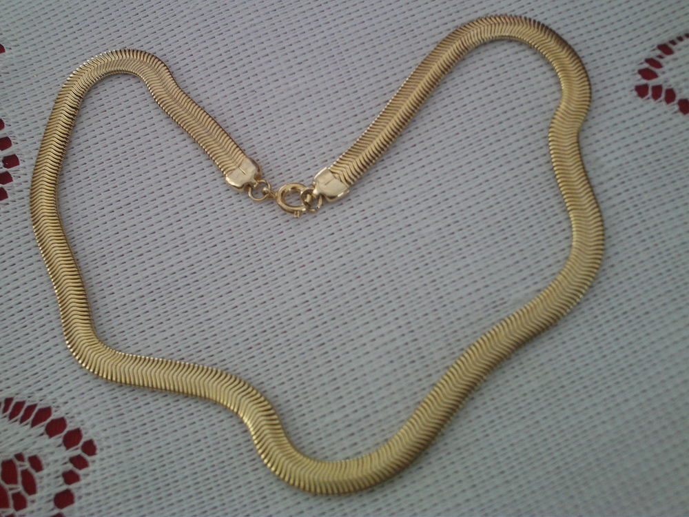 Collier ancien dor&eacute; or fin mailles serpent souples N&deg; 27 Bijoux et montres