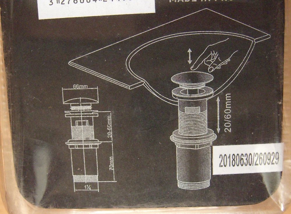 bonde laiton clapet auto. pour vasque, article neuf Bricolage