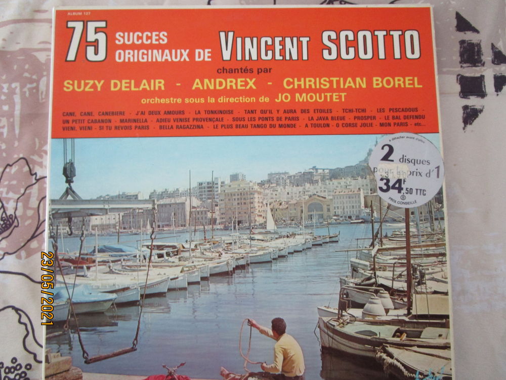 DOUBLE album de 75 succ&egrave;s de VINCENT SCOTTO CD et vinyles