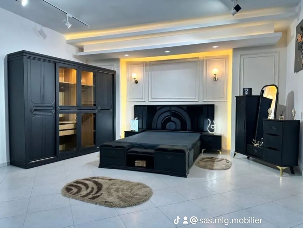 Chambre a coucher en bois v&eacute;ritable Meubles