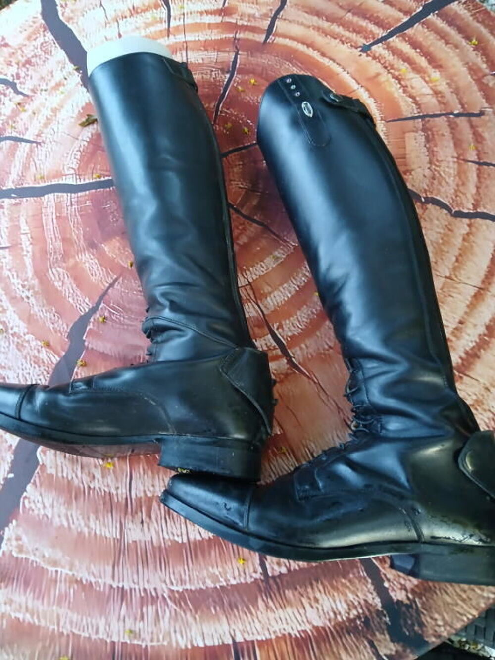 paire bottes d'&eacute;quitation Busato, cuir - Neuves Sports