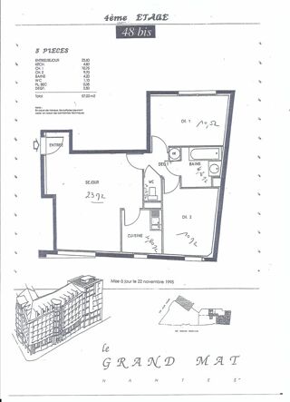  Appartement � louer 3 pi�ces 55 m�