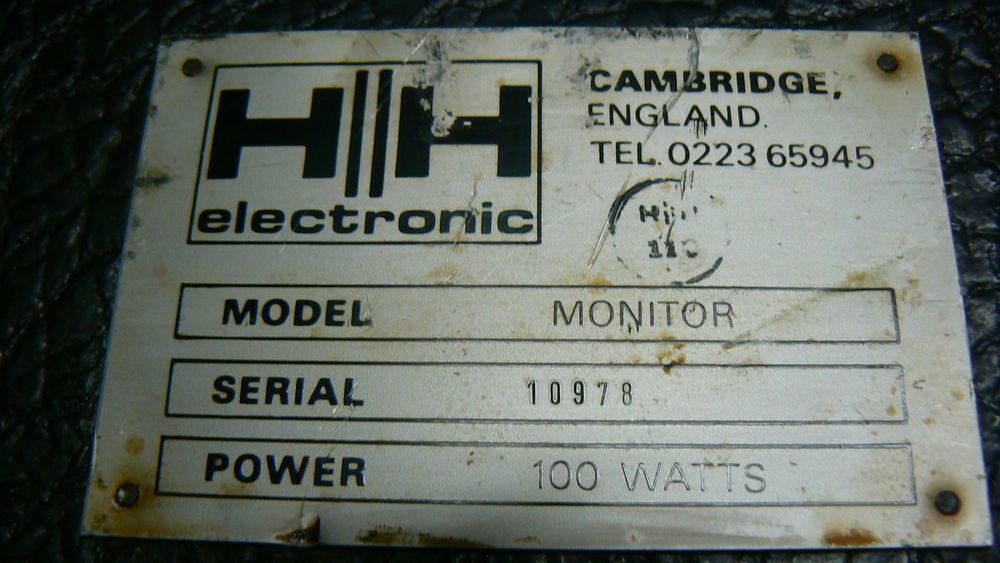 2 HH Monitors amplifi&eacute;s 100 Watt vintage Audio et hifi