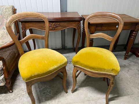 Paire de chaises anciennes en bois assise velours 45 Tonnay-Charente (17)