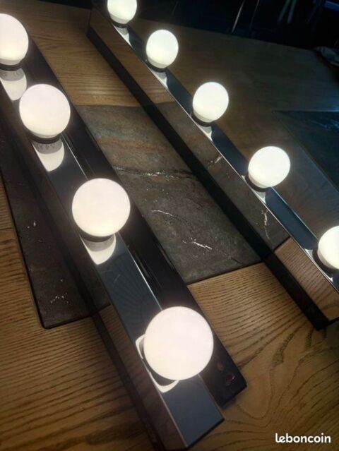 Lot de 2 barres LED chromées + 10 ampoules Pont-Saint-Esprit (30)