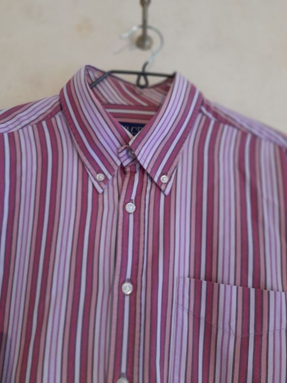 Chemise rayures mauve (51) Vêtements