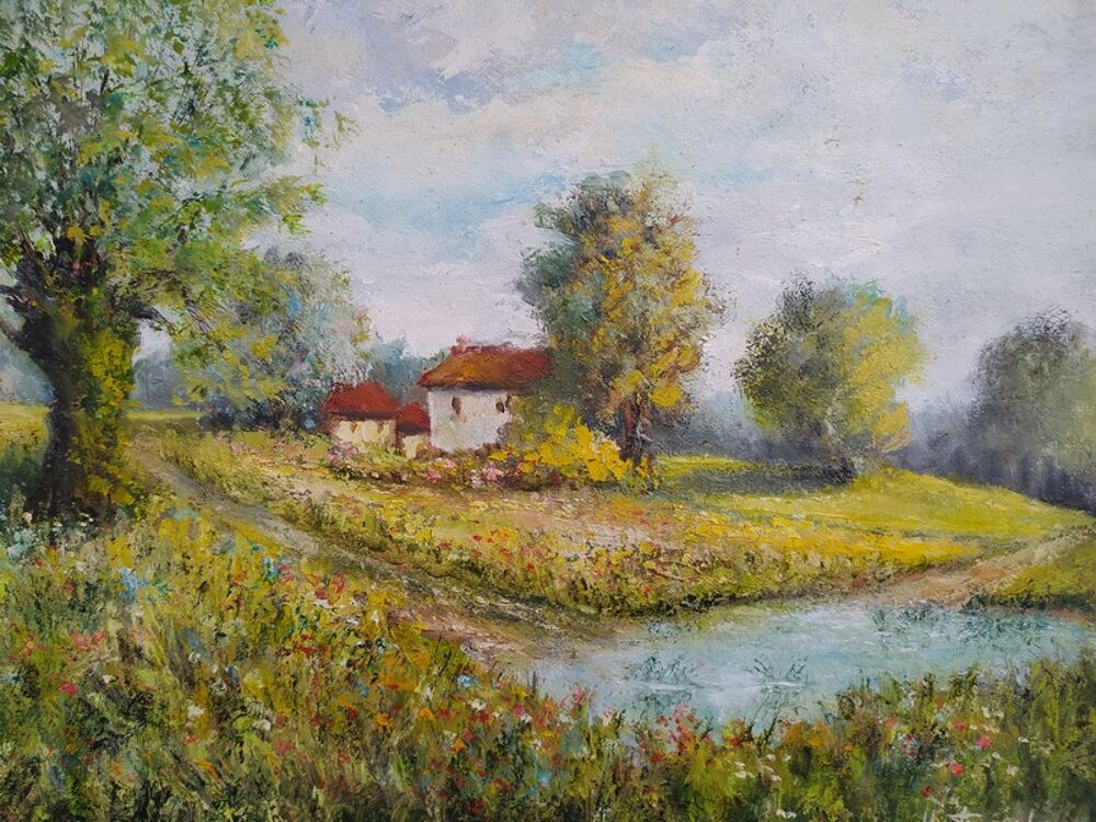 Tableau Paysage de Touraine Sign&eacute; Henri Tourel 1998
