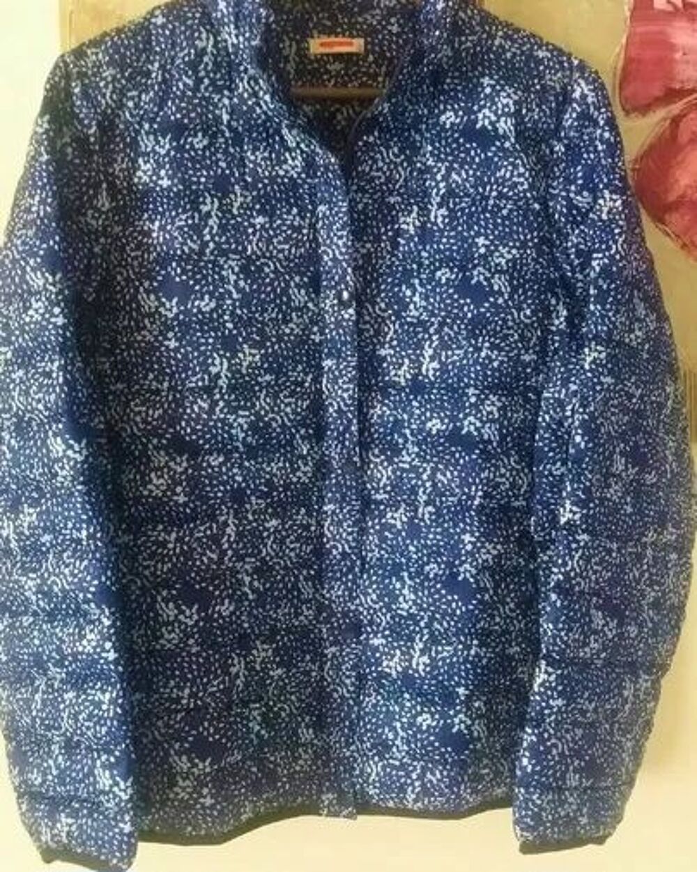 Blouson veste doudoune bleu imprim&eacute; Thermolactyl Damart T 42 Vêtements