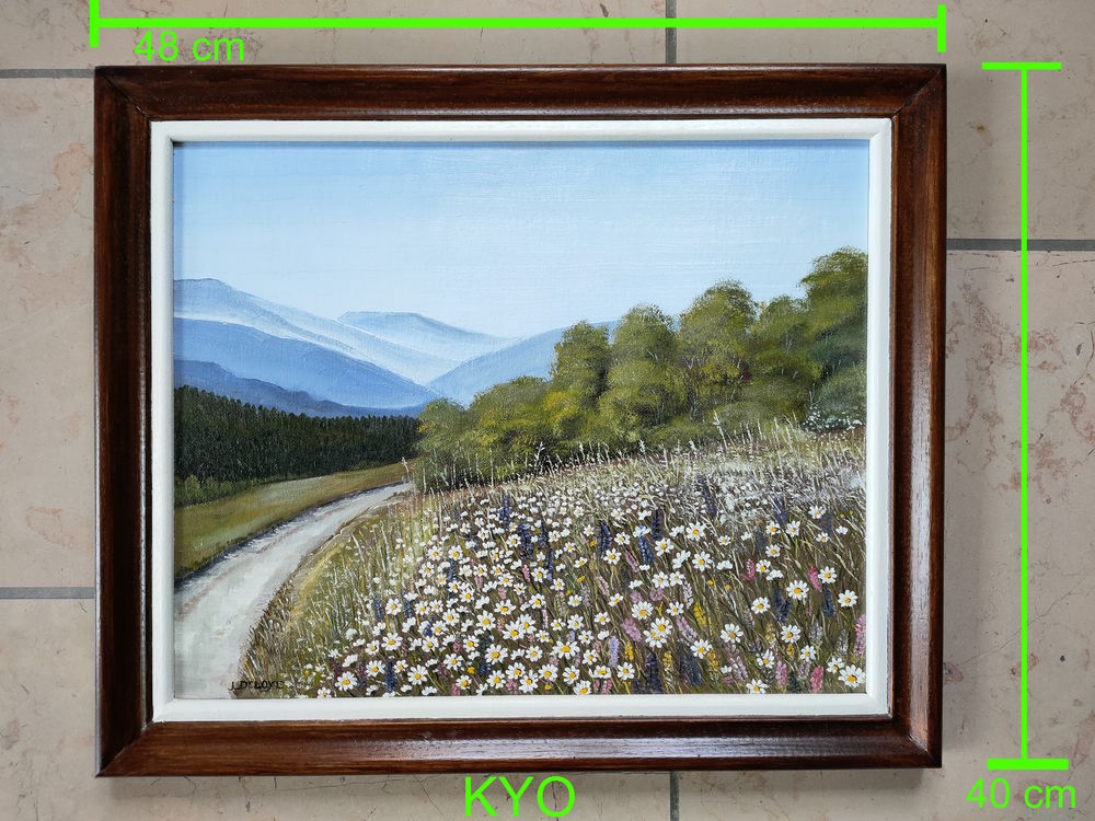 J.DELOYE - Tableau peinture toile paysage Montagnes du Jura Décoration