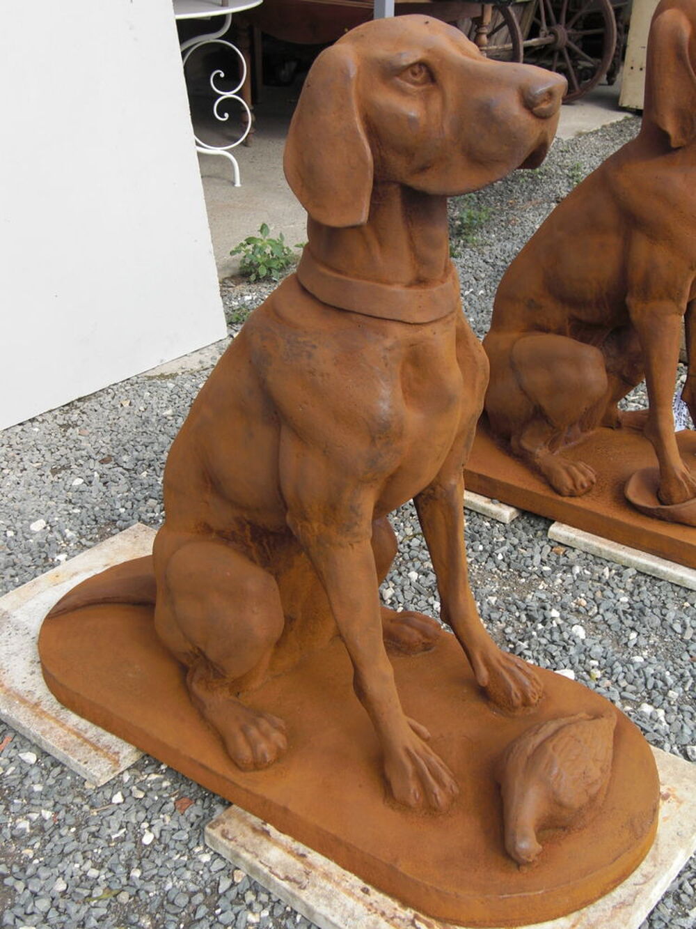 Statue chien de chasse en fonte Décoration