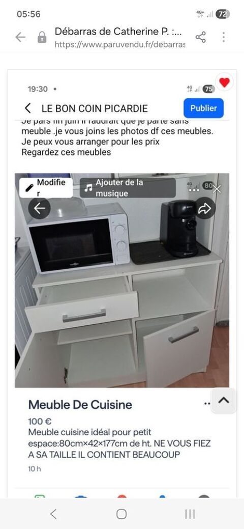 Meuble de cuisine 90cm 85 Bornel (60)