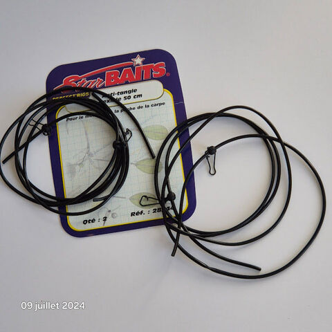 Set de 4 Anti-tangles flexibles Noir 50 cm , fin, Star Baits 5 Gioux (23)