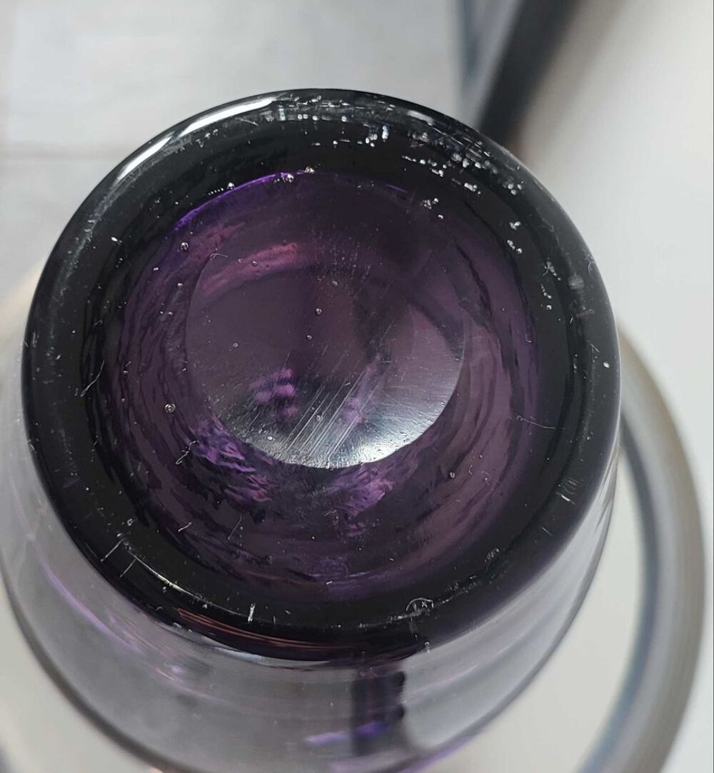 Vase italien vintage en verre d'art souffl&eacute; 