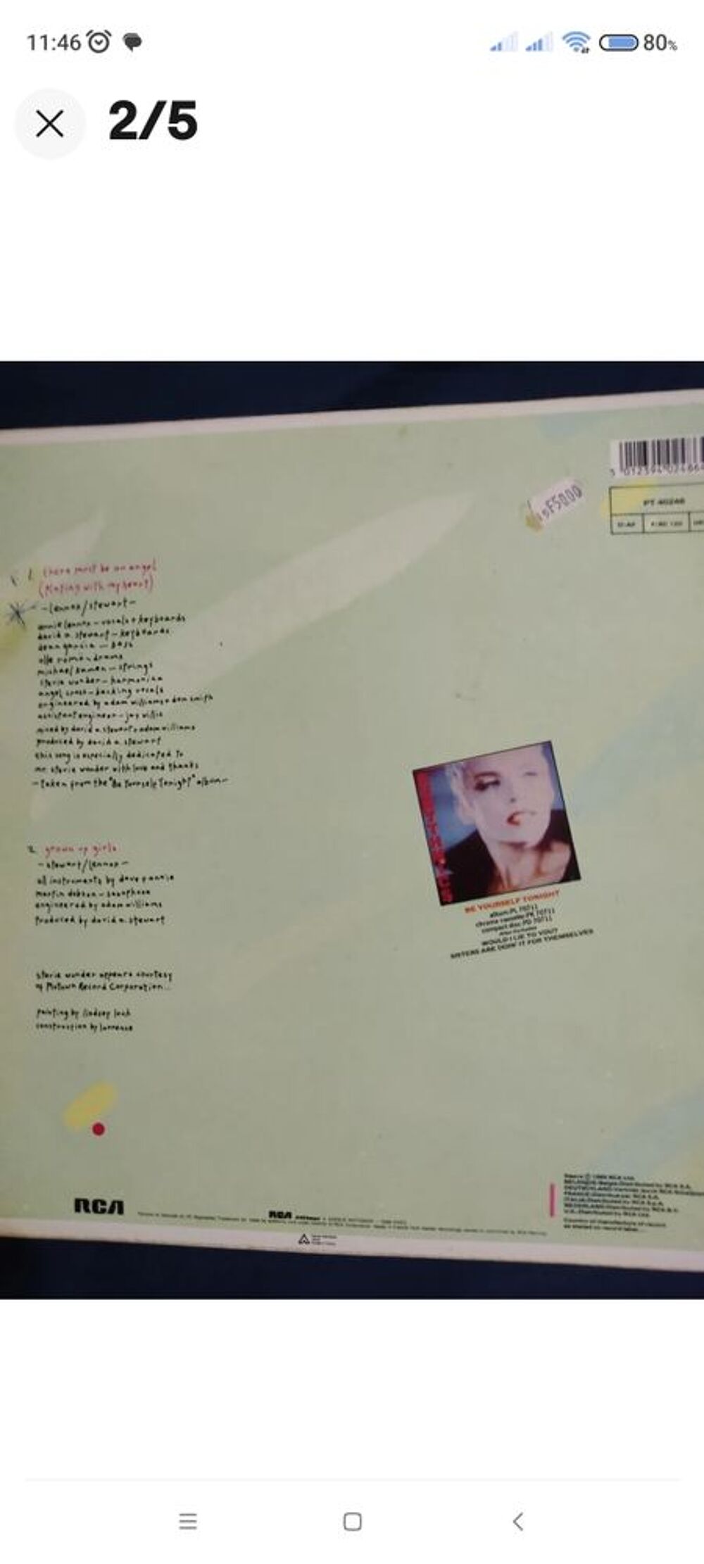 Vinyl &Eacute;lectro Funk.
Maxi 45 T 'EURYTHMICS' CD et vinyles