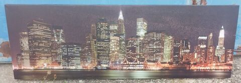 TABLEAU PANORAMIQUE NEW YORK DE NUIT  90 × 30 CM à 15€ 15 Servas (01)