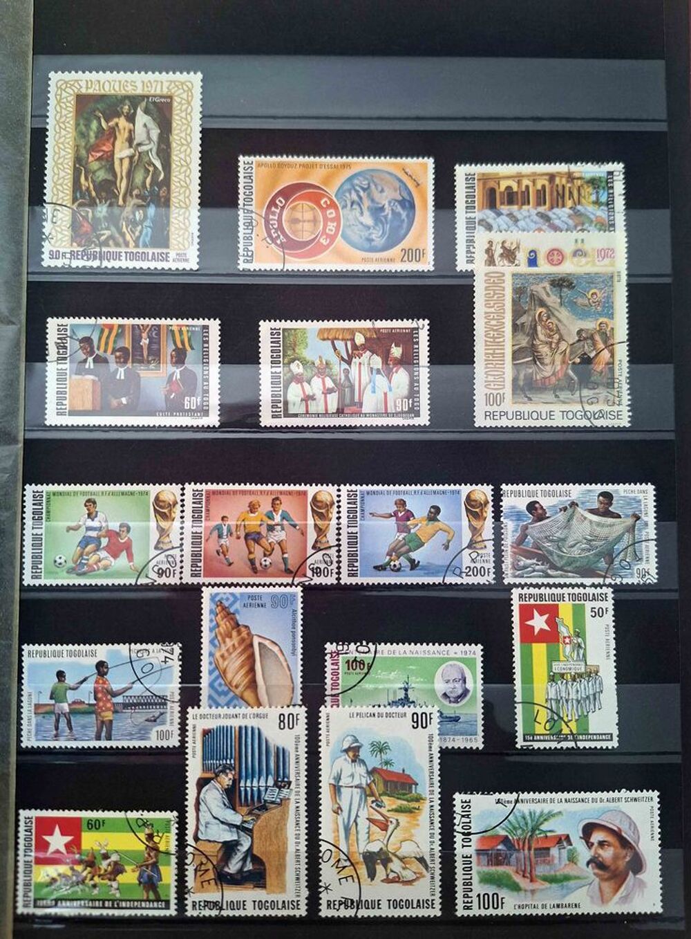 S&eacute;rie de timbres de collection du Togo A 