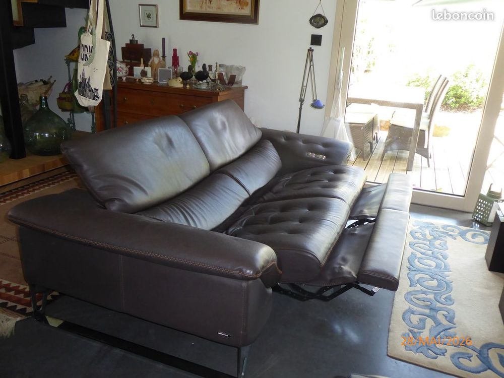 CANAPE CUIR 3 places ROCHE BOBOIS Meubles