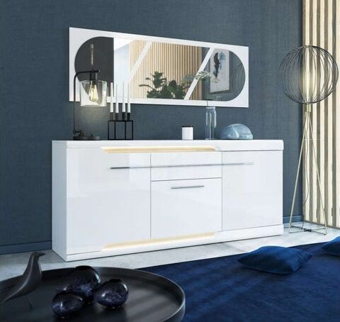 ? BUFFET DAYANA 3 PORTES ? LAQU� BLANC BRILLANT ? �TAT NEUF 480 Marseille 8 (13)