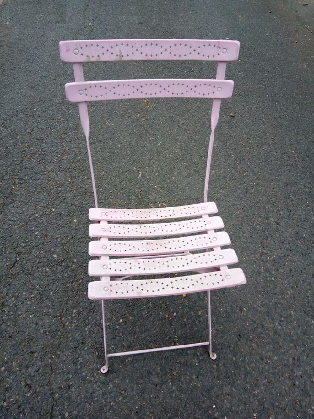 7 chaises bistrot pliables en m&eacute;tal / bois Jardin