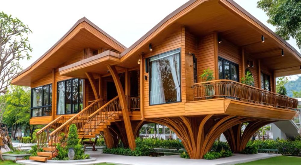 Chalet bois 100m2 Jardin