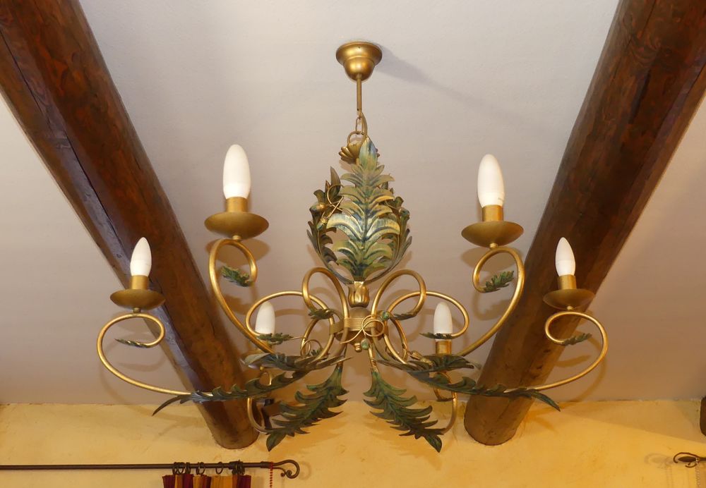 Lustre m&eacute;tal feuille Décoration
