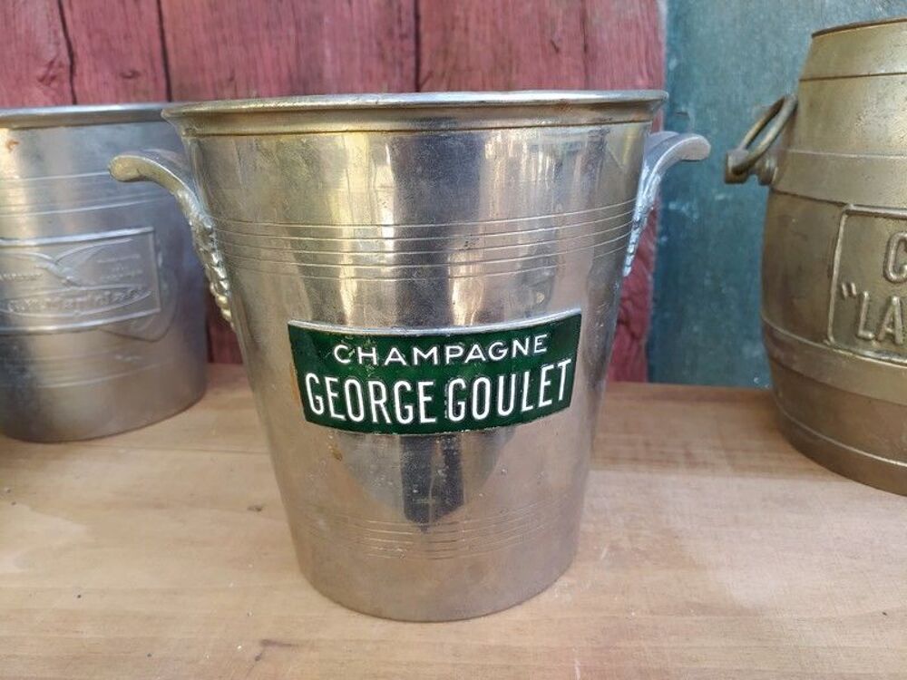 Ancien Seau &agrave; Champagne George Goulet Plaque &Eacute;maill&eacute;e 