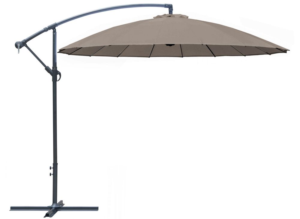 parasol d&eacute;port&eacute; diam&egrave;tre 3m couleur &eacute;cru. Jardin