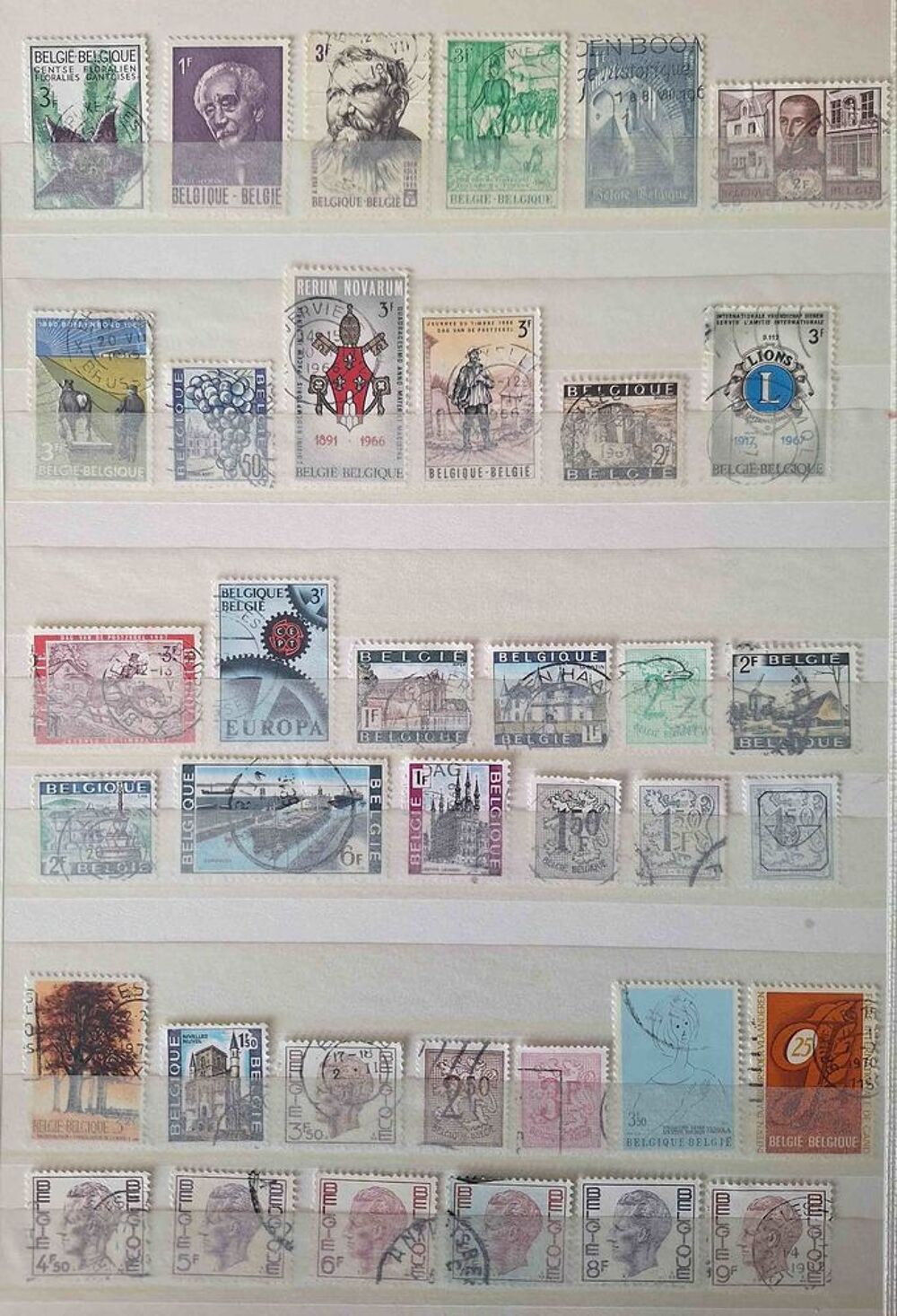 S&eacute;rie de timbres de collection de Belgique A 