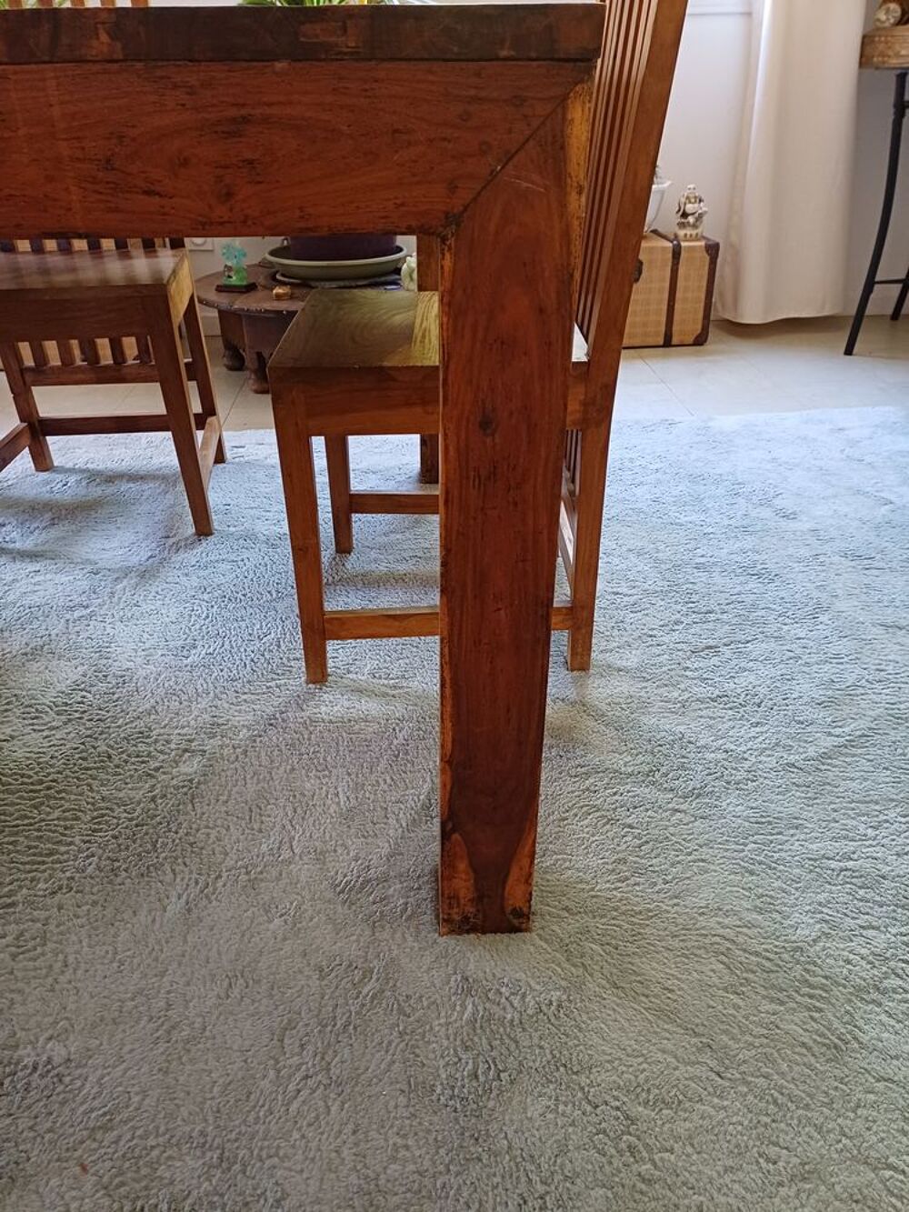 table en bois massif de palissandre , 130 su 130 Décoration