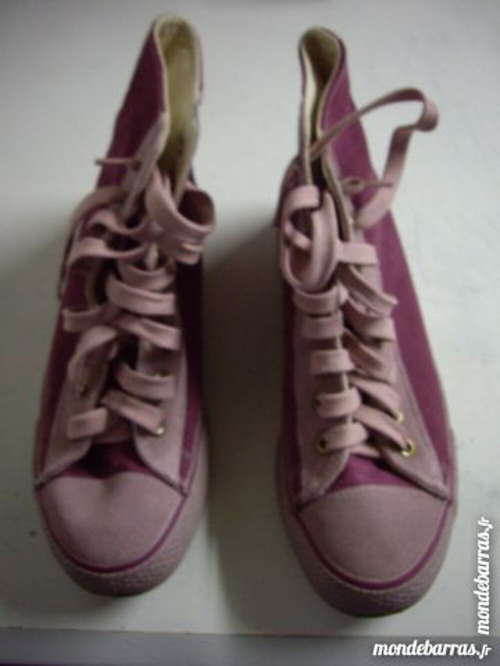Baskets hautes Parme/Rose pt 41 Chaussures