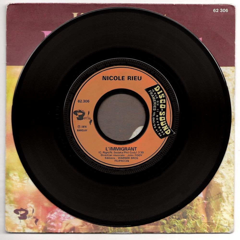 NICOLE RIEU-45t- L'IMMIGRANT /IL AURAIT VOULU VOIR LA MER-76 CD et vinyles